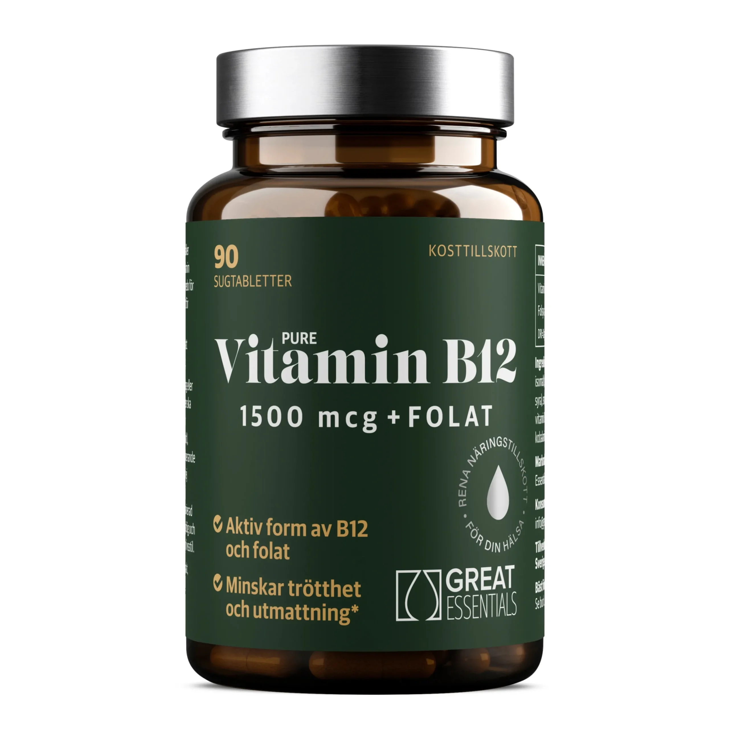 B12-vitamin Adenosyl-/Metylkobalamin 1500mcg + Folat 90t