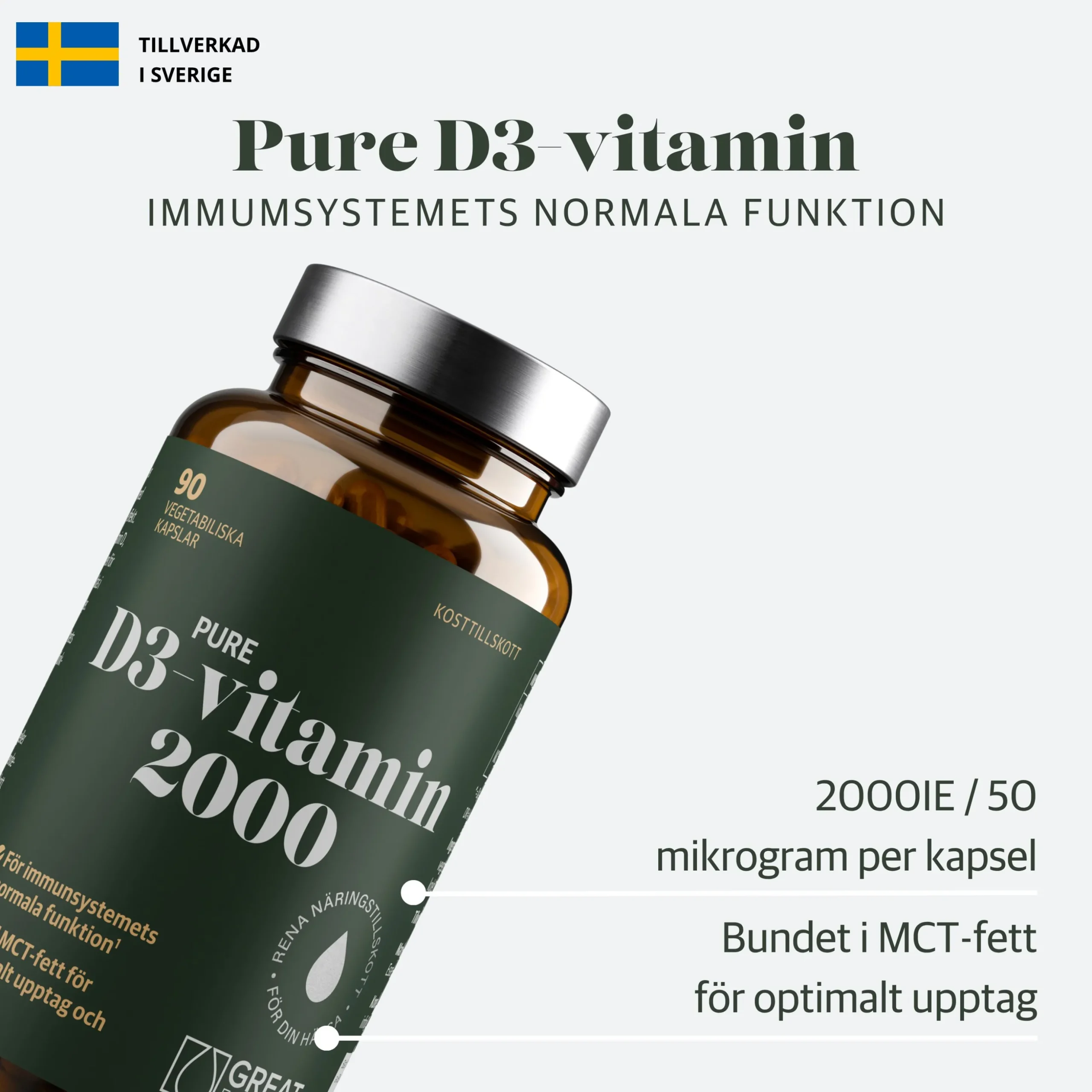 D3-vitamin 2000IE Ekonomipack 3x90k