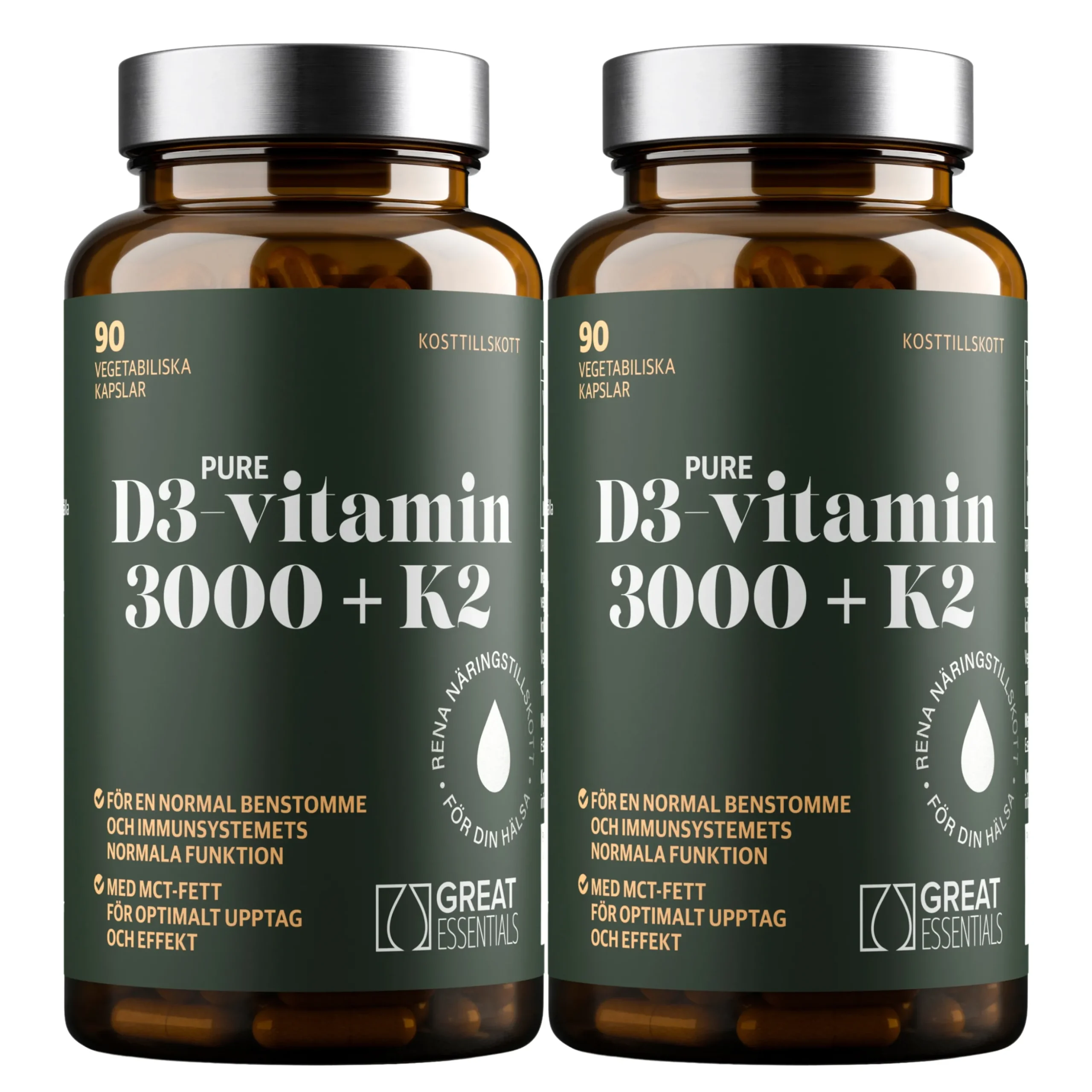D3-vitamin 3000IE + K2 Ekonomipack 2x90k