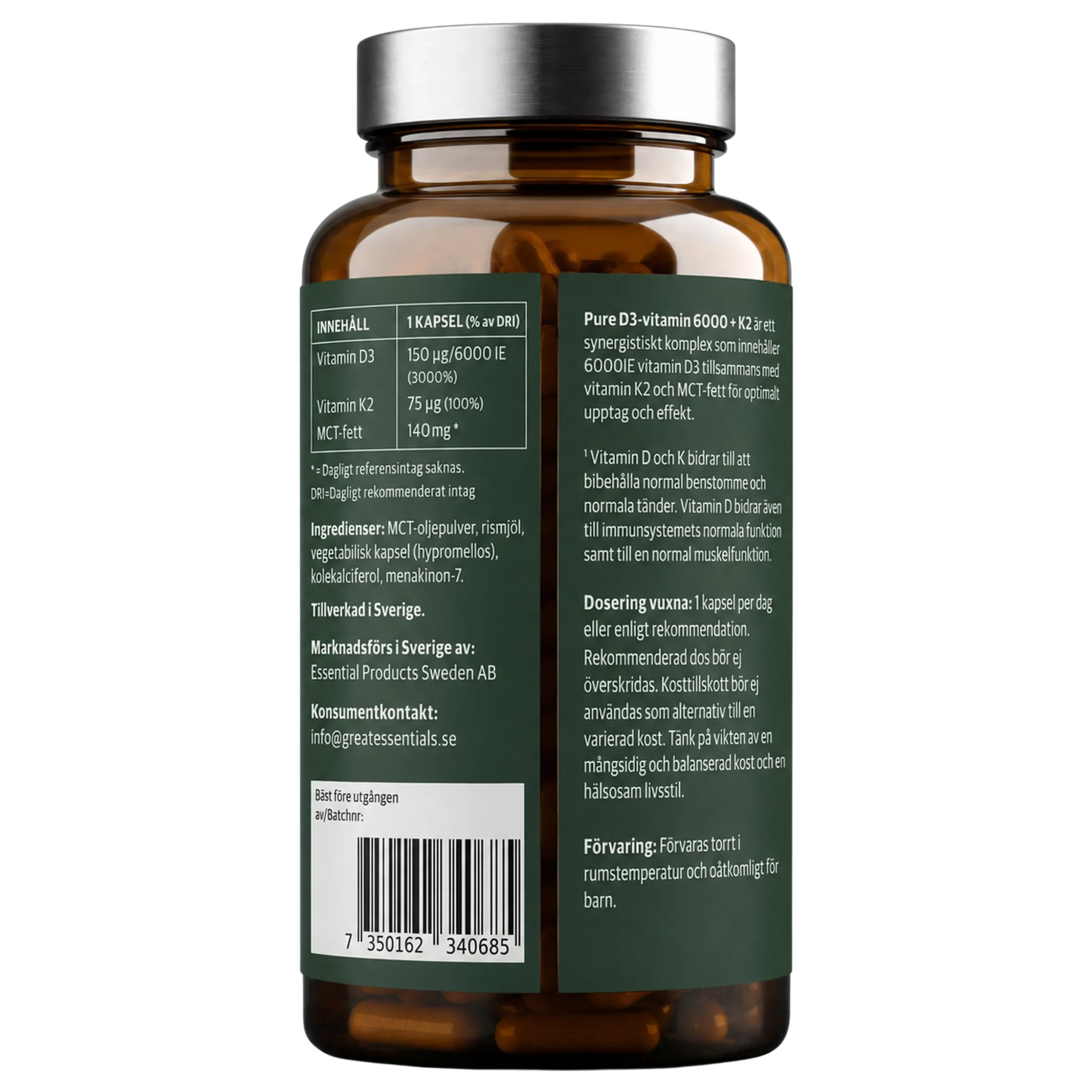 D3-vitamin 6000IE + K2 90k