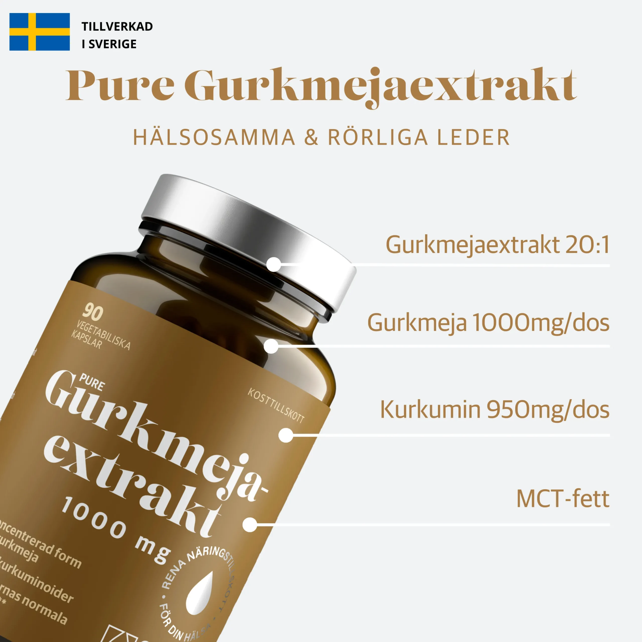 Gurkmejaextrakt 1000mg 90k