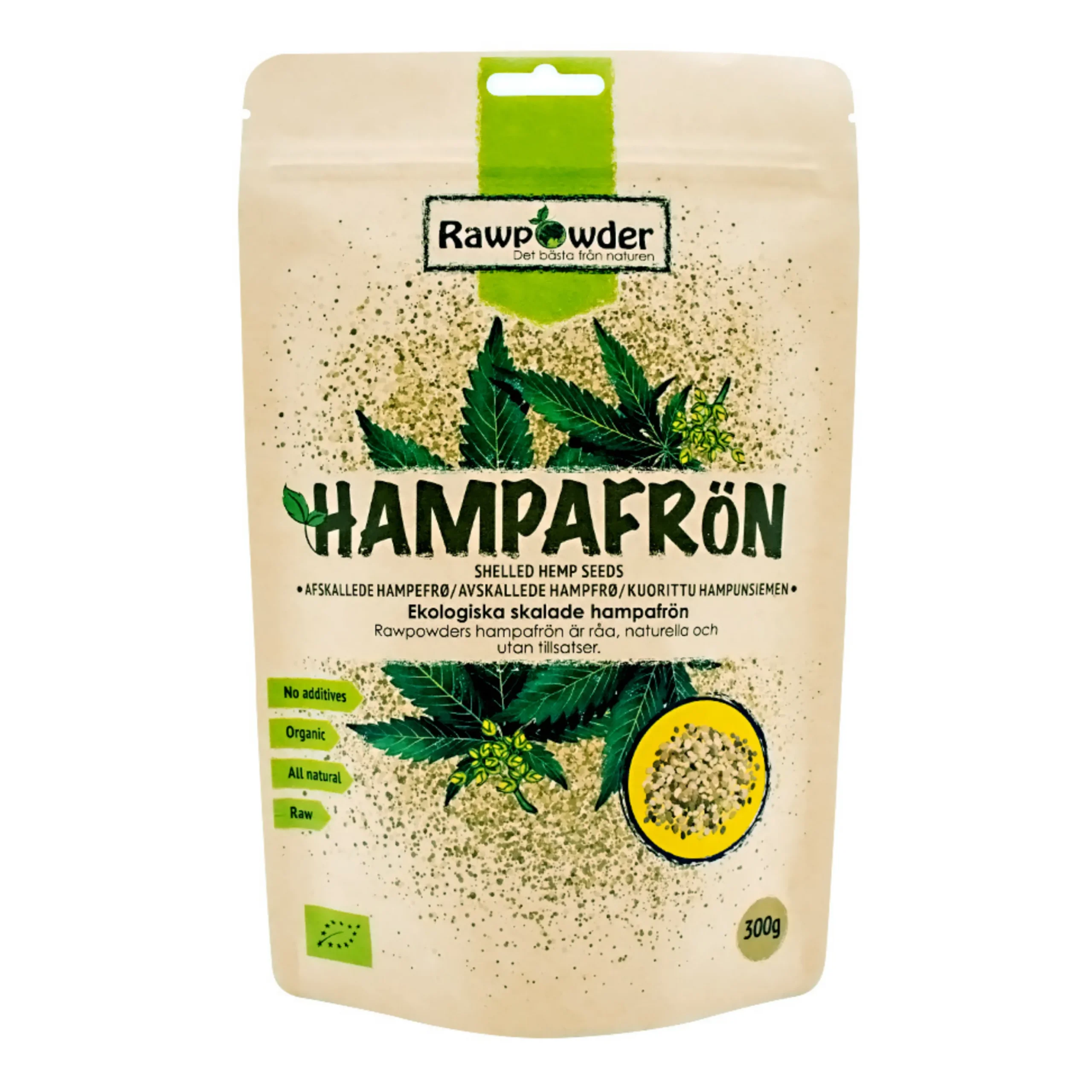 Hampafrö skalad 300g