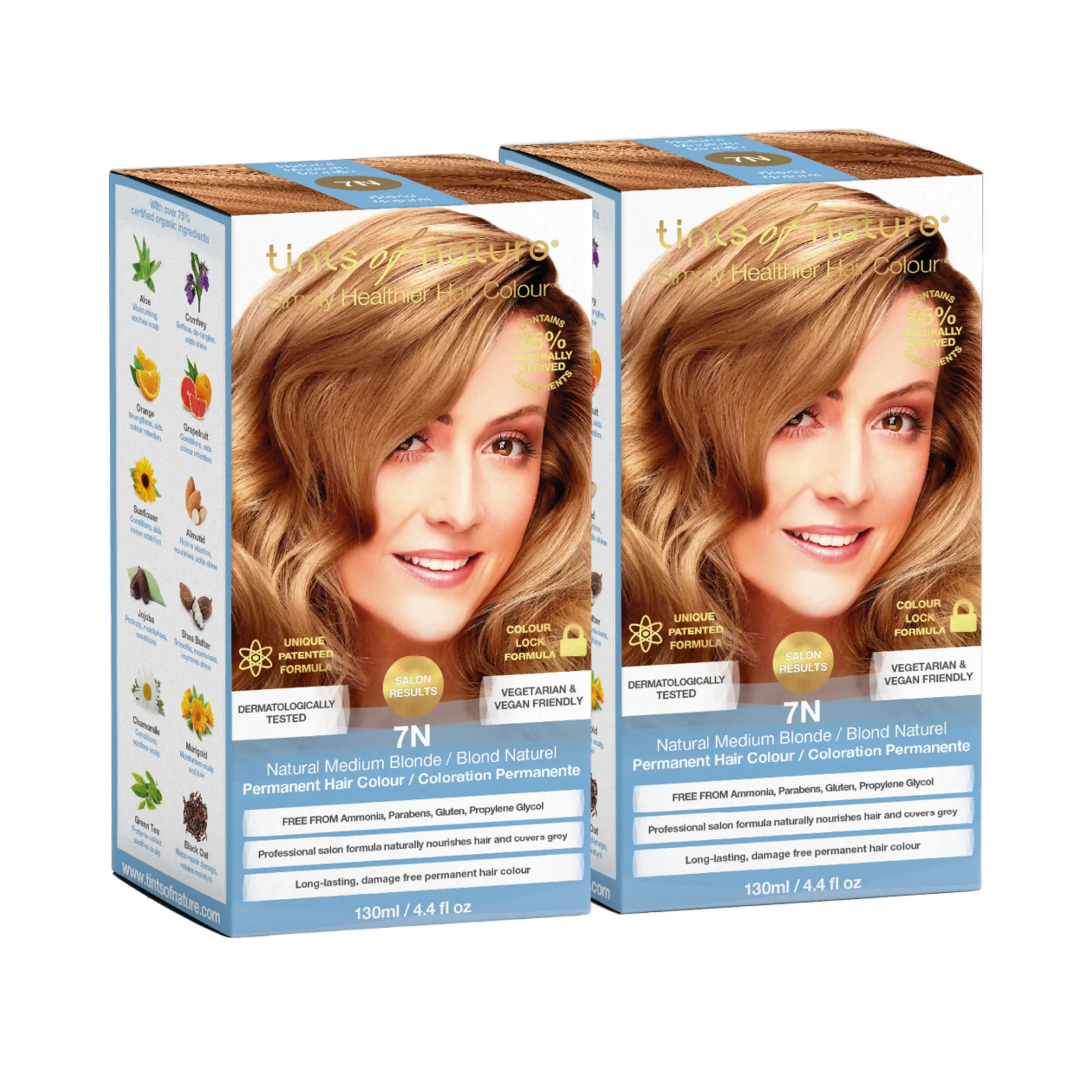 Hårfärg 7N Natural Medium Blonde 2x130ml