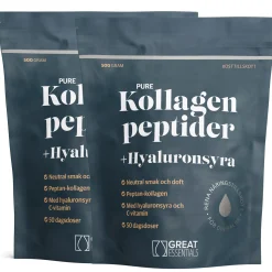 Kollagenpeptider + Hyaluronsyra Ekonomipack 2x500g