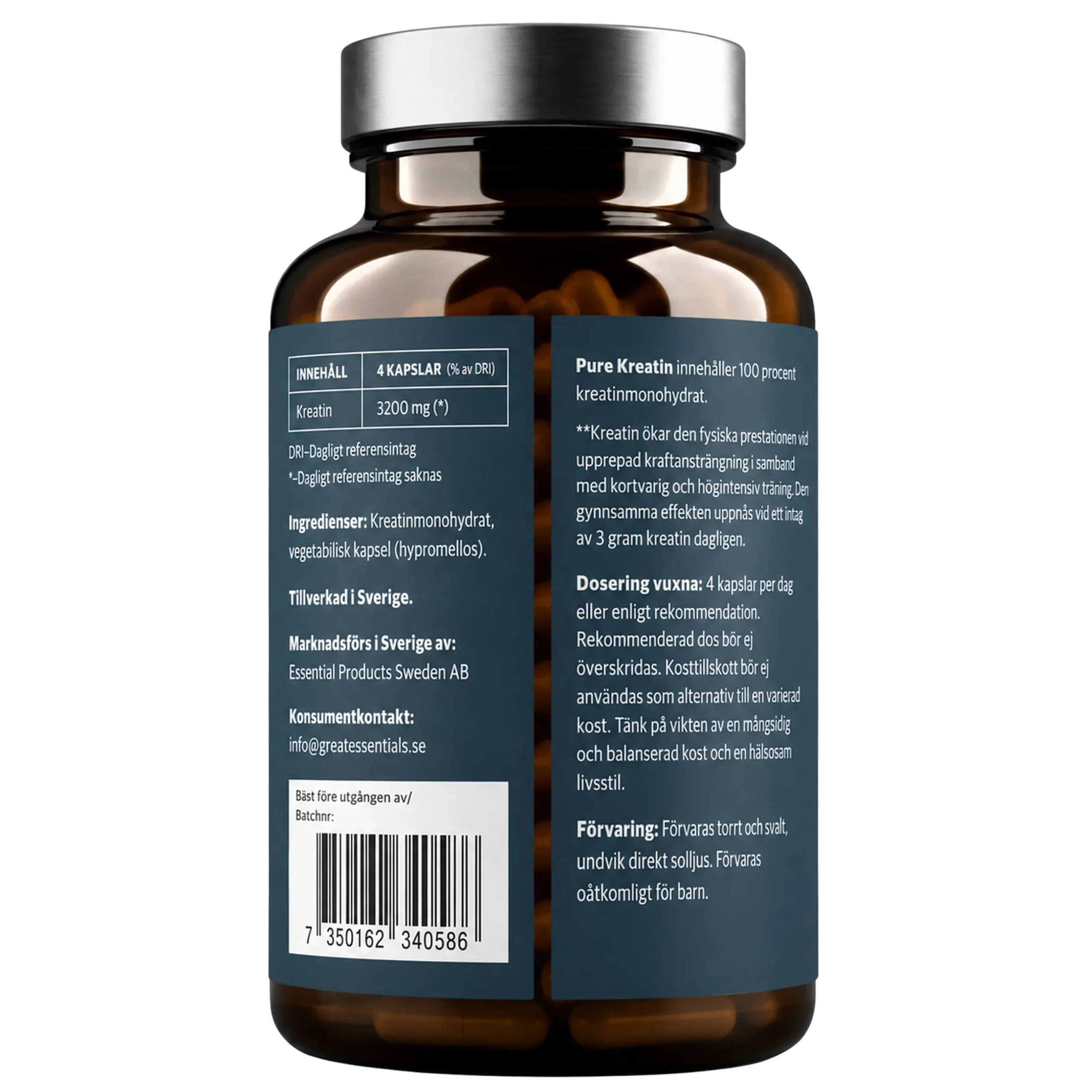 Kreatinkapslar 800mg Ekonomipack 2x120k
