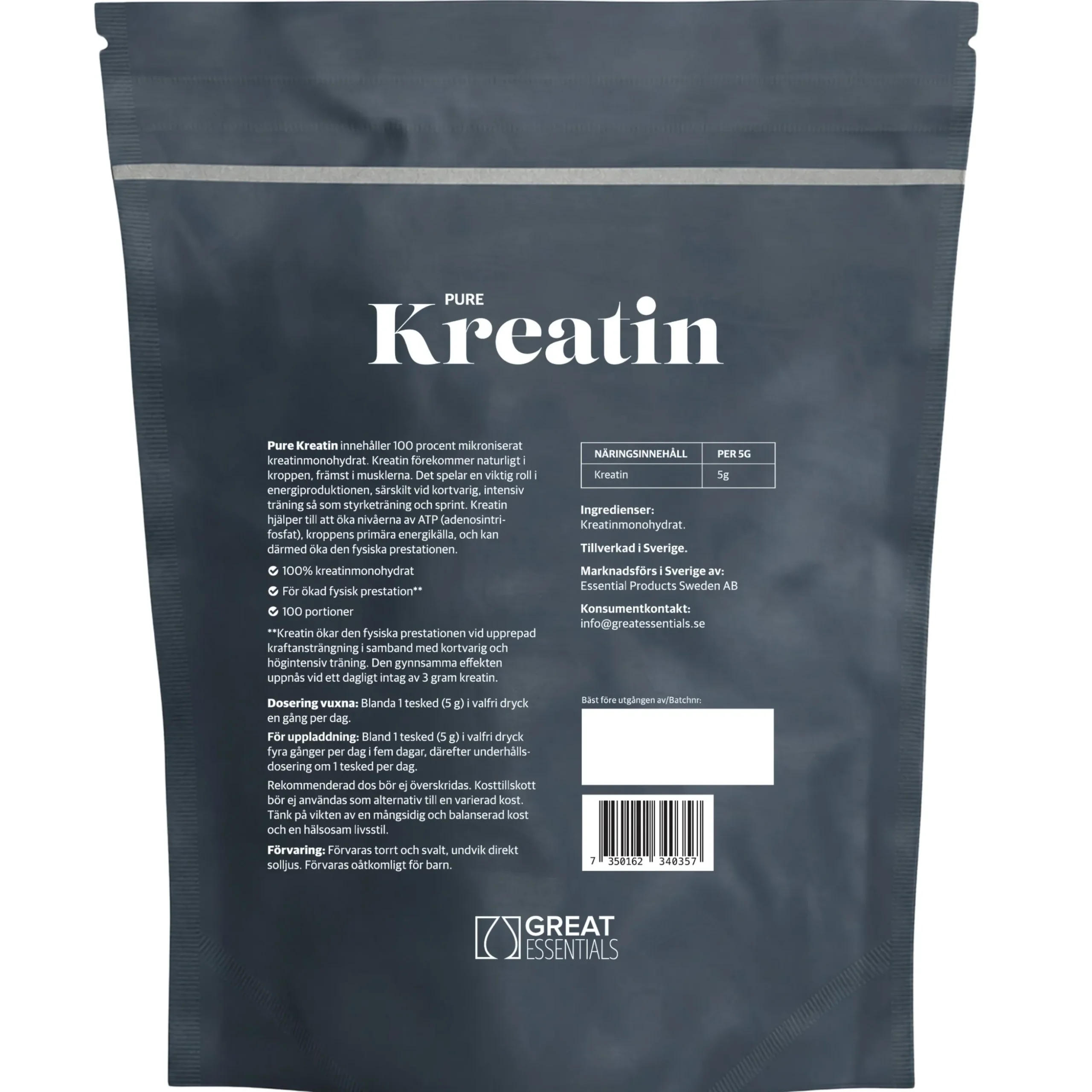 Kreatinmonohydrat Ekonomipack 2x500g