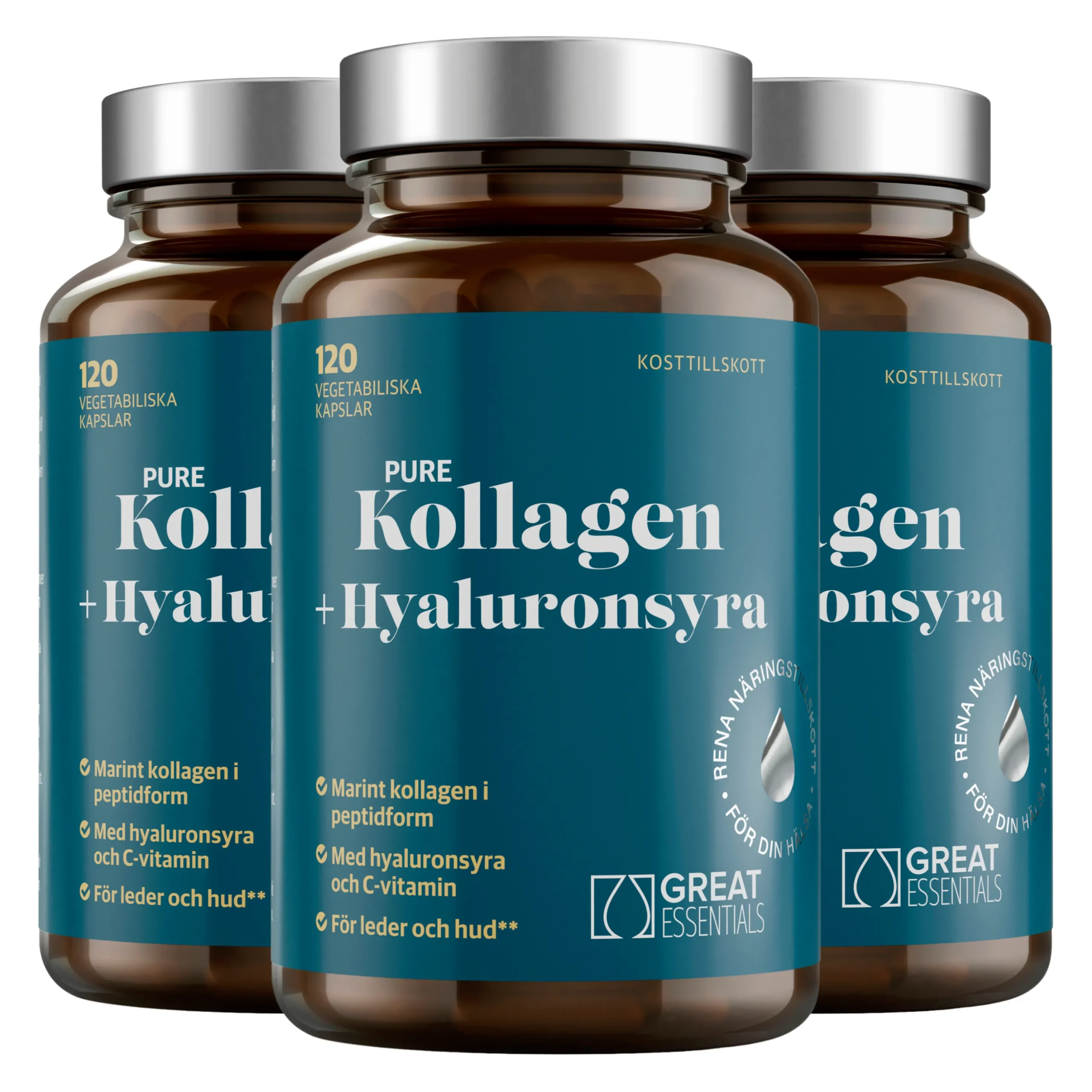 Marint Kollagen + Hyaluronsyra Ekonomipack 3x120k