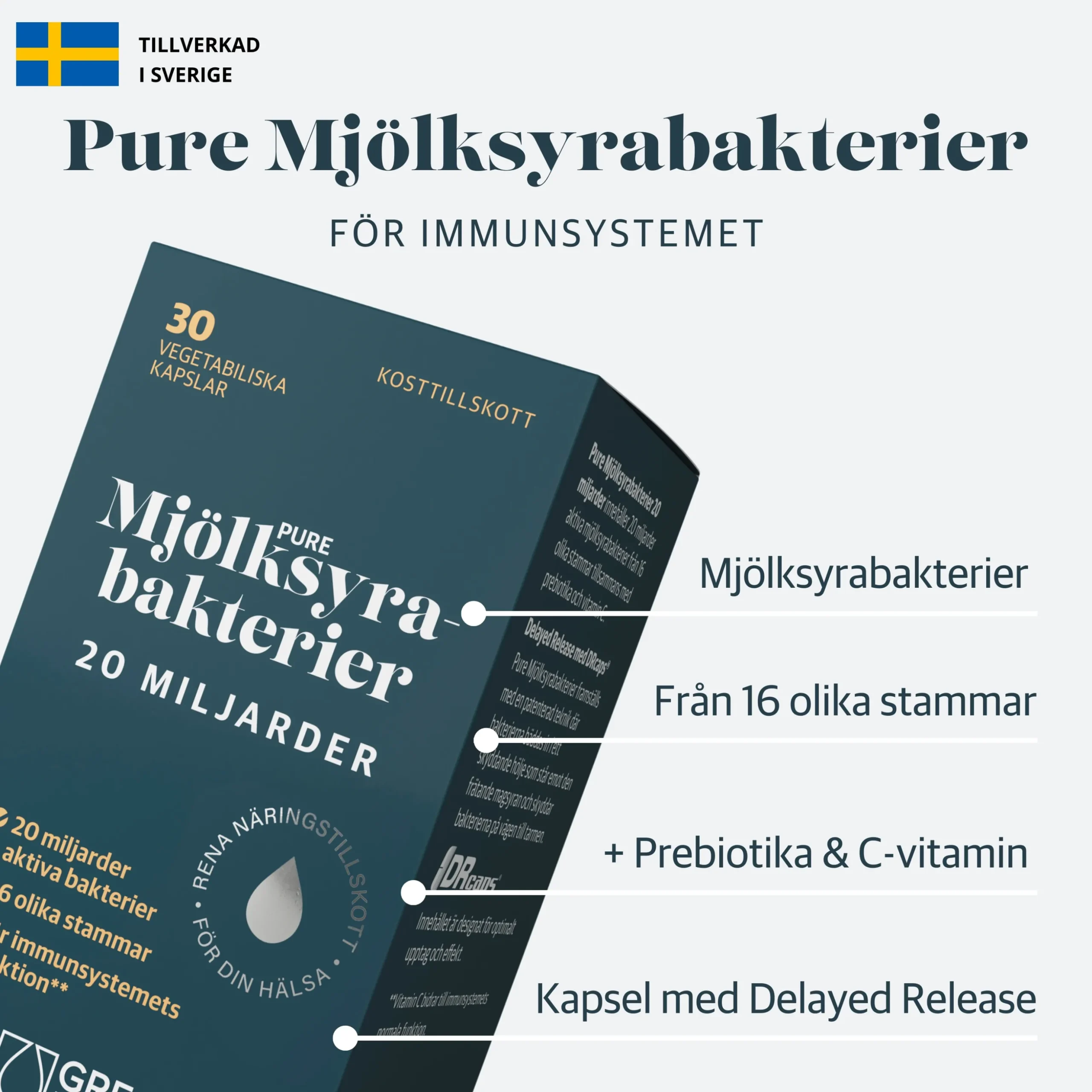 Mjölksyrabakterier 20 miljarder 30k