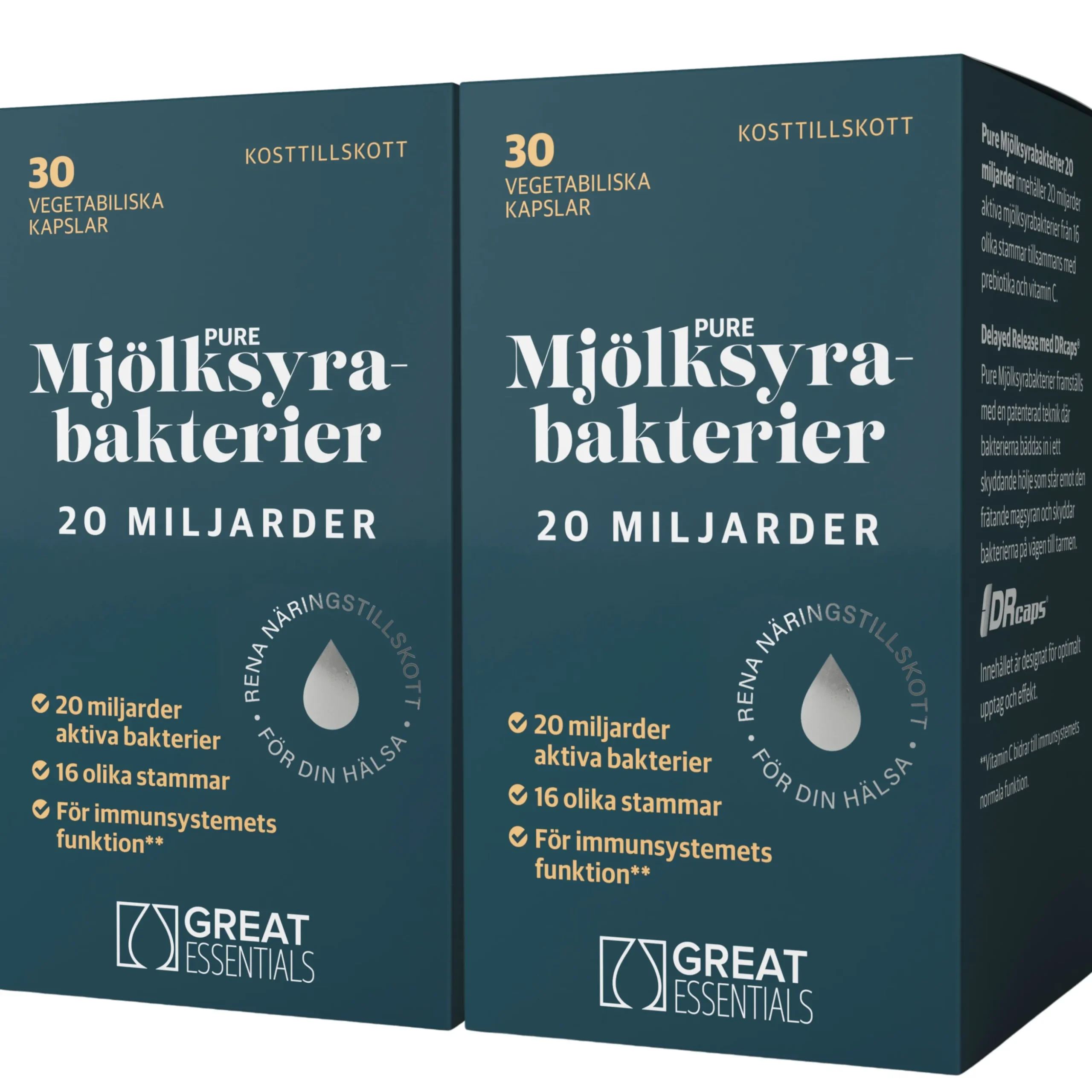 Mjölksyrabakterier 20 miljarder Ekonomipack 2x30k