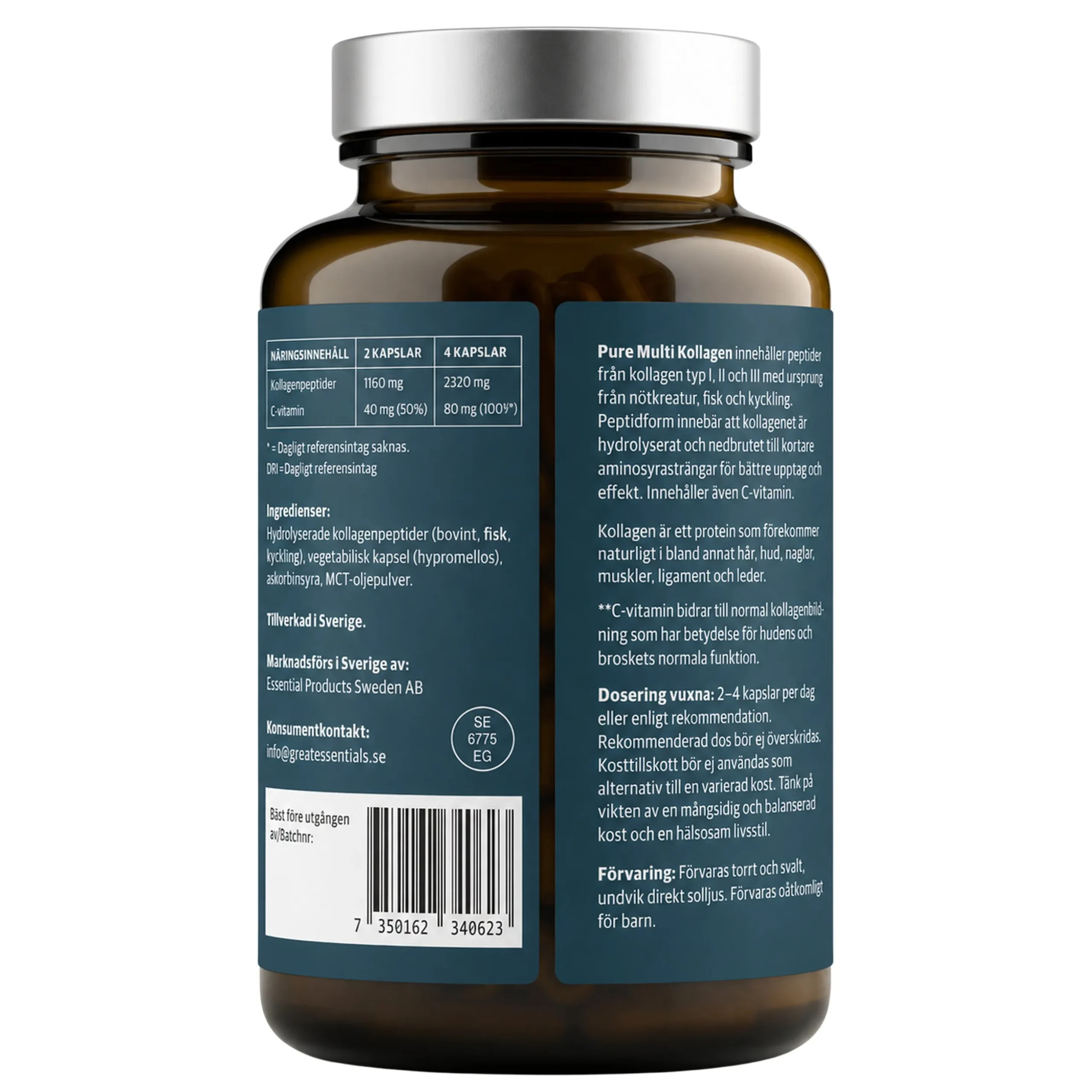 Multi Kollagenpeptider I II III Ekonomipack 2x120k