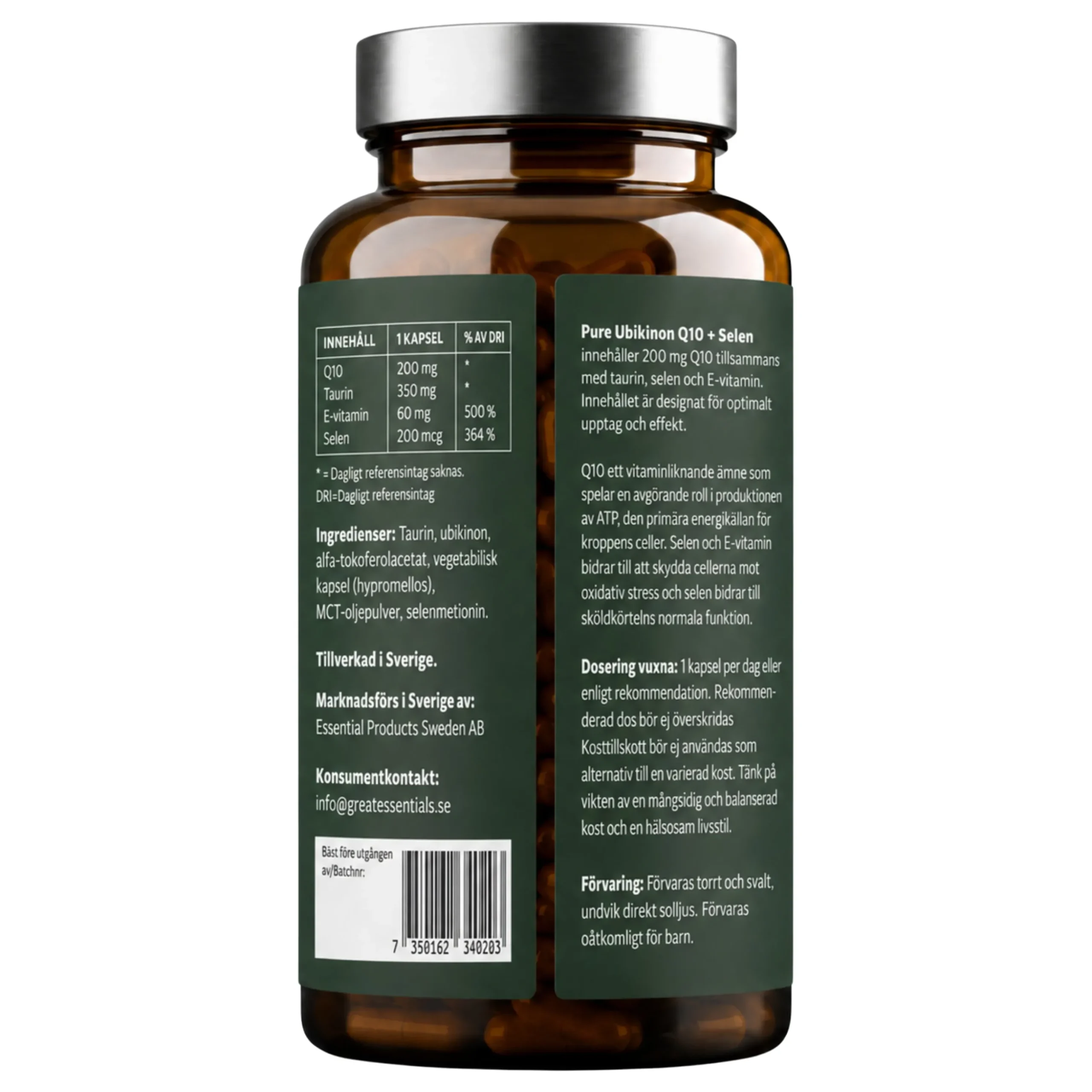 Ubikinon Q10 200mg + Selen Ekonomipack 2x60k
