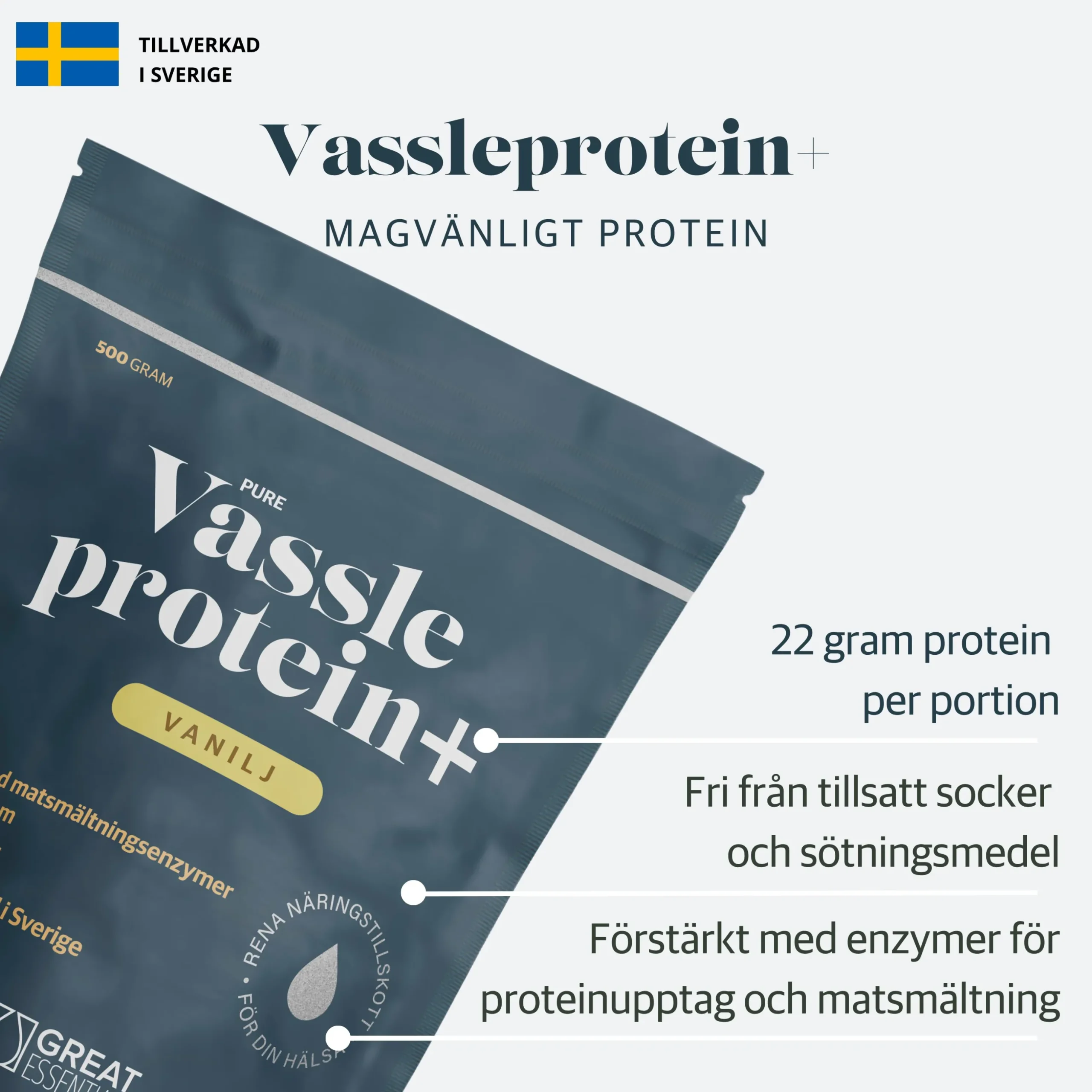 Vassleprotein+ Vanilj Ekonomipack 2x500g