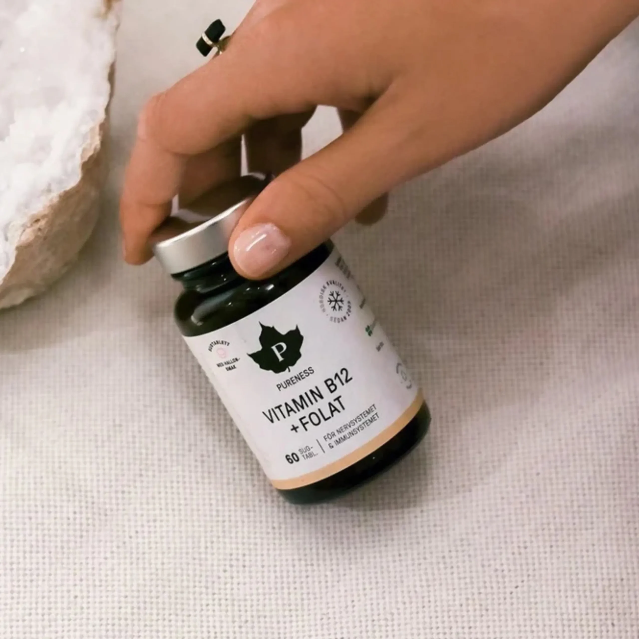 Vitamin B12 + Folat Hallon 60t